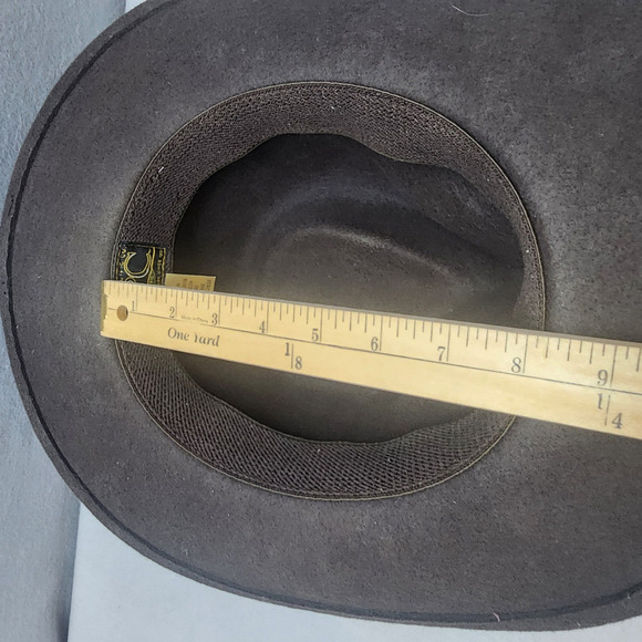 DPC Dorfman Pacific USA Black 100% Wool Felt Western Cowboy Men's Hat Sz L - Picture 8 of 10